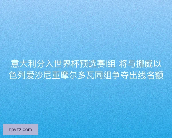 意大利分入世界杯预选赛I组 将与挪威以色列爱沙尼亚摩尔多瓦同组争夺出线名额