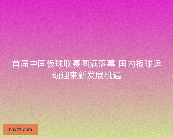 首届中国板球联赛圆满落幕 国内板球运动迎来新发展机遇