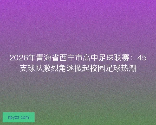 2026年青海省西宁市高中足球联赛：45支球队激烈角逐掀起校园足球热潮