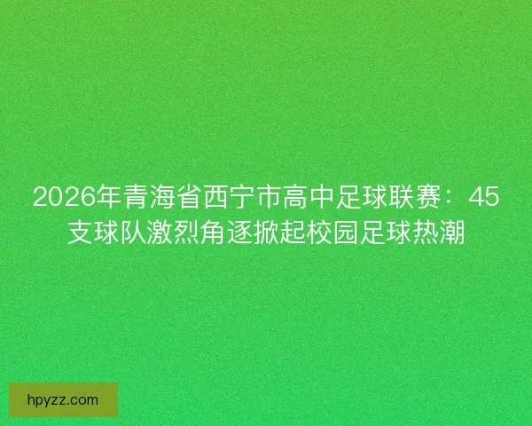 2026年青海省西宁市高中足球联赛：45支球队激烈角逐掀起校园足球热潮
